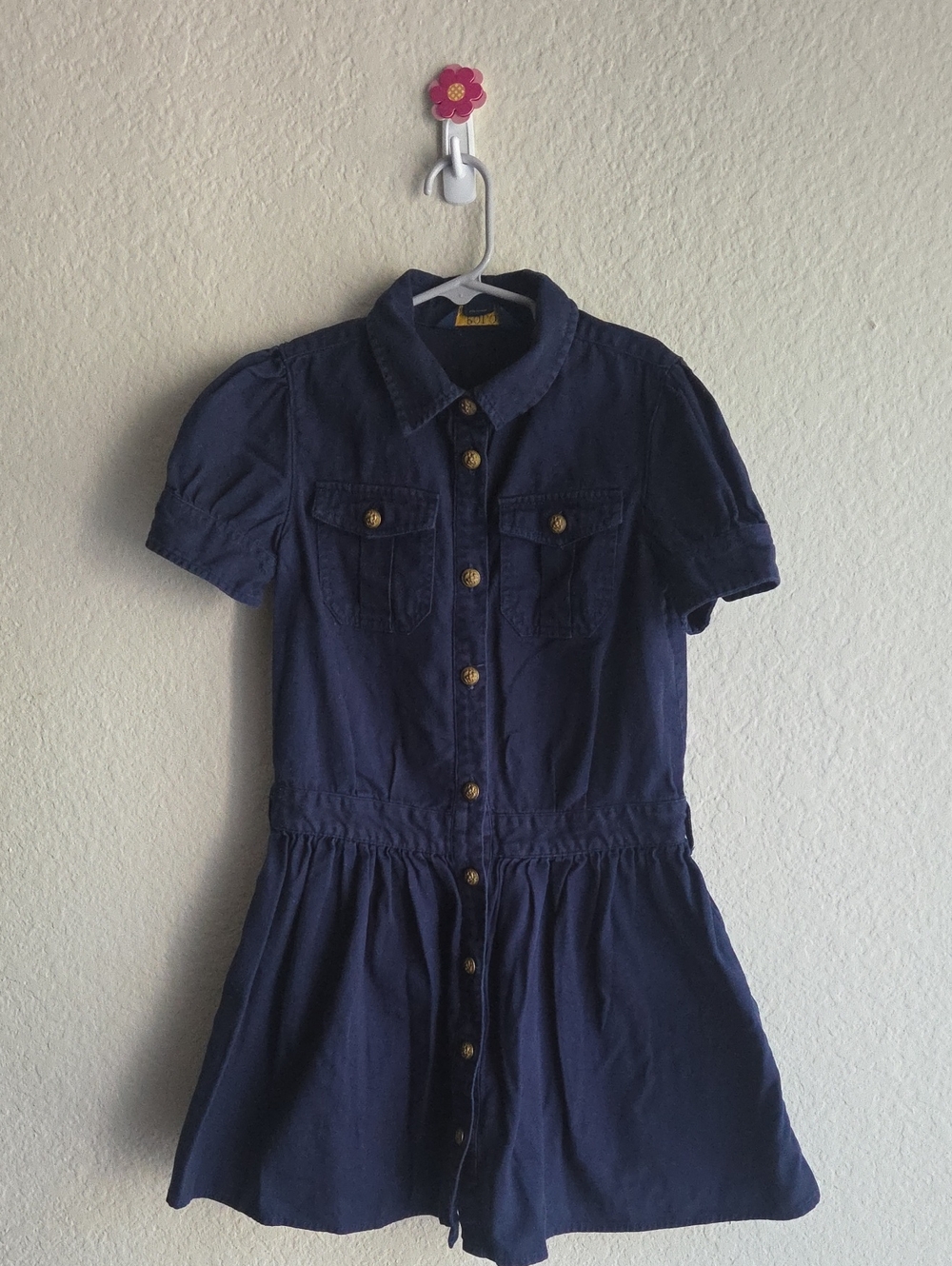 Polo by Ralph Lauren Navy Button-Front Girls' Shirt Dress